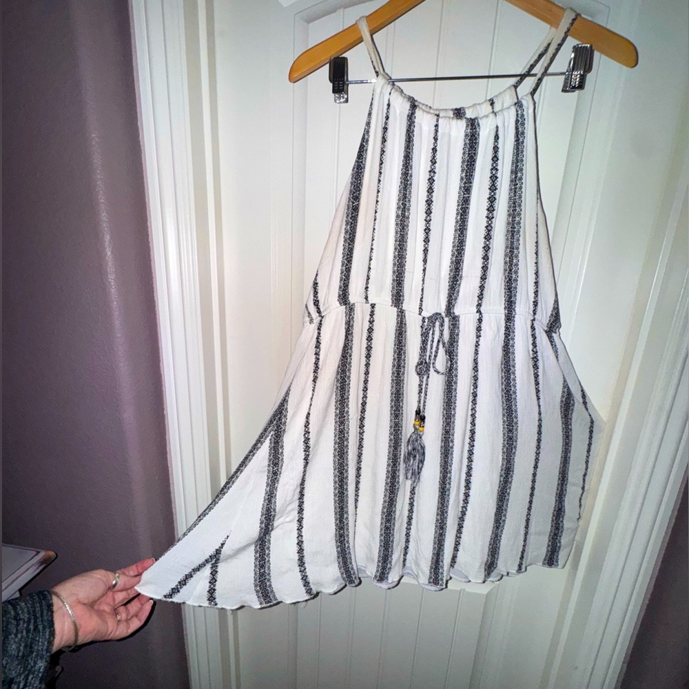Fully lined halter gauze dress